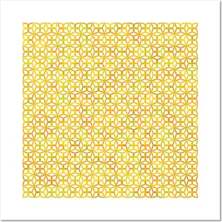 Geometric Flower Petal Pattern (Yellow) Posters and Art